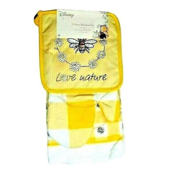 Disney Winnie the Pooh Kitchen Towel Potholder Oven Mitt Bees Honey Pot 3-Pc - Picture 9 of 10